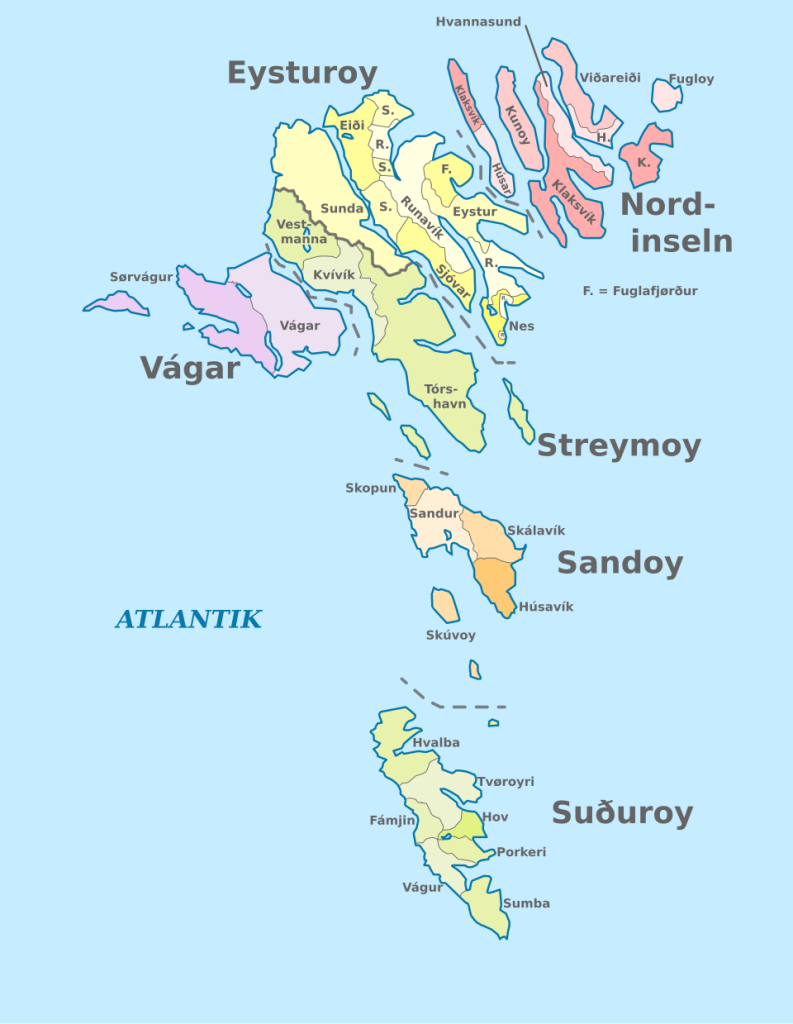 מפת איי פארו - טיול עם עולם נסתר